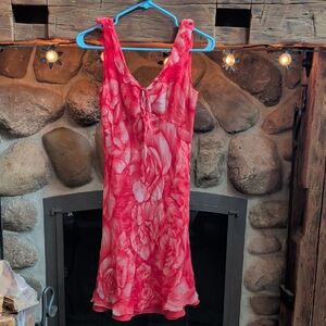 Ann Taylor Vibrant Pink Floral Chemise